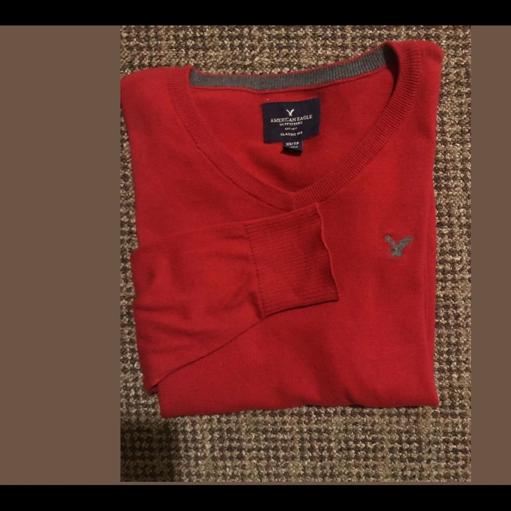 American Eagle Men Red sweater